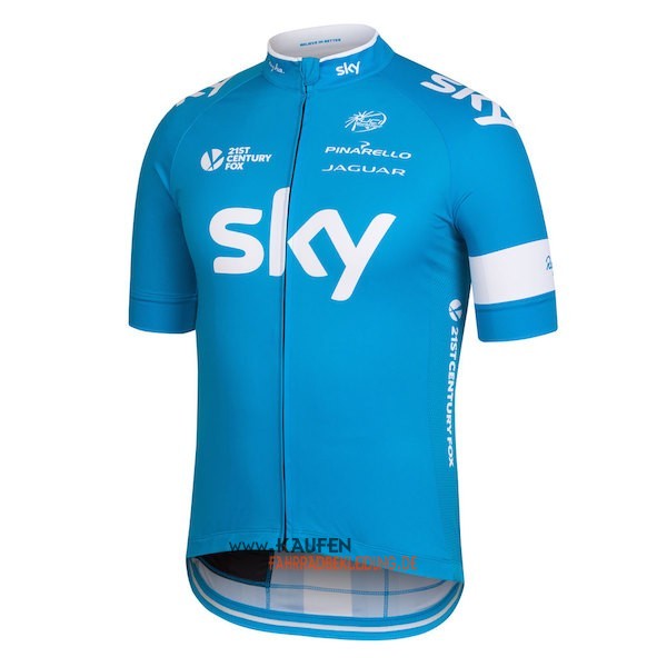 Sky Kurzarmtrikot 2016 Und Kurze Trägerhose Azurblau Und Weiß