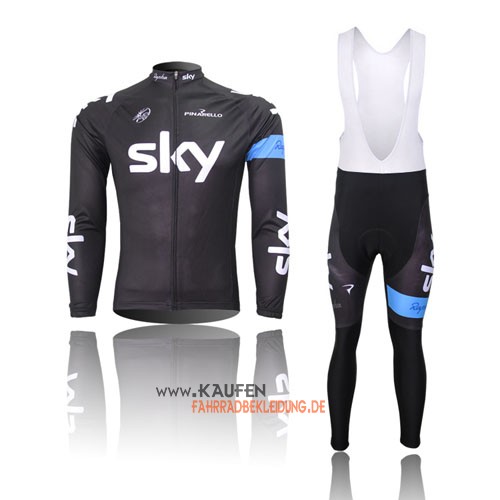 Sky Langarmtrikot 2014 Und Lange Trägerhose Shwarz