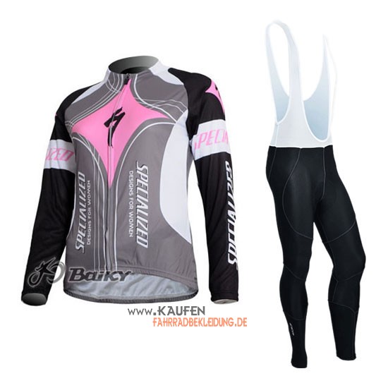 Frau Sp Langarmtrikot 2011 Und Lange Trägerhose Pink Und Grau