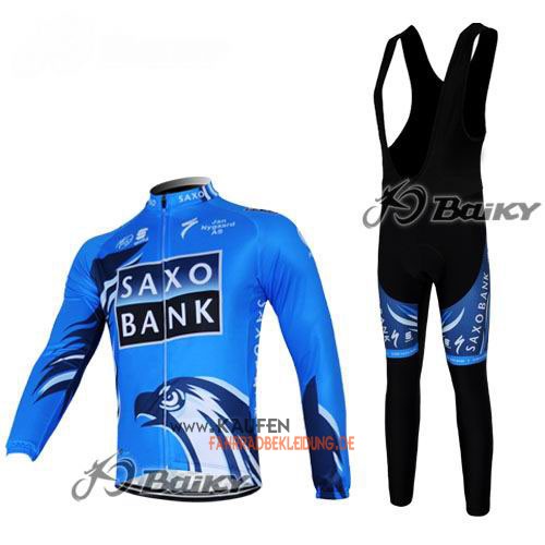 SaxoBank Kurzarmtrikot 2012 Und Kurze Trägerhose Blau Und Shwarz