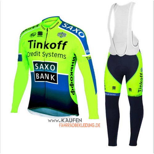 SaxoBank Kurzarmtrikot 2015 Und Kurze Trägerhose Grün Und Blau