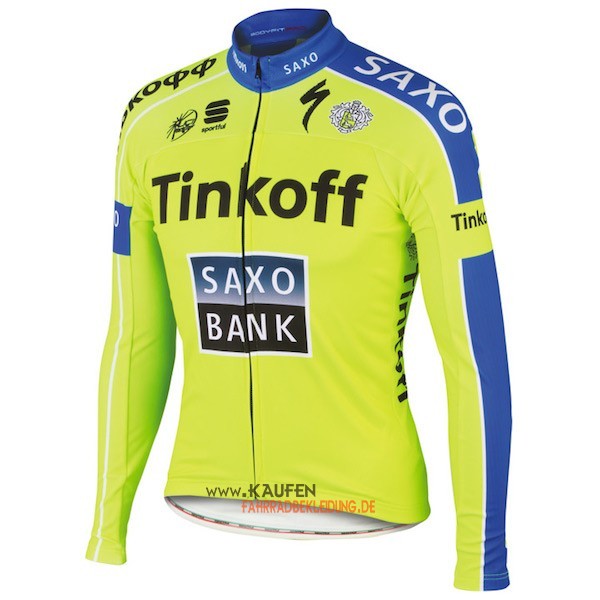 SaxoBank Langarmtrikot 2016 Und Lange Trägerhose Gelb Und Blau