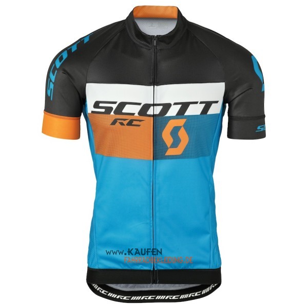 Scott Kurzarmtrikot 2016 Und Kurze Trägerhose Shwarz Und Blau