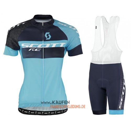 Scott Kurzarmtrikot 2016 Und Kurze Trägerhose Shwarz Und Blau