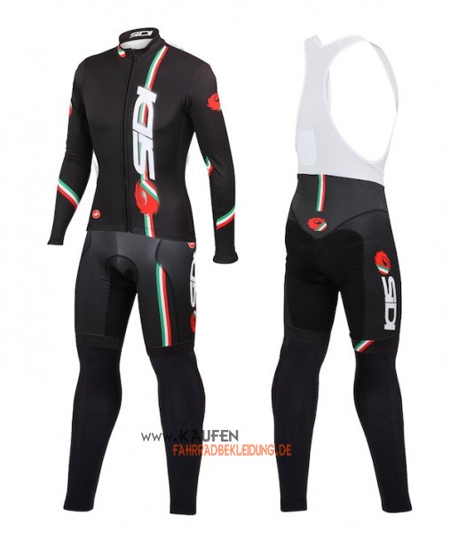 Sidi Langarmtrikot 2014 Und Lange Trägerhose Shwarz Und Rot