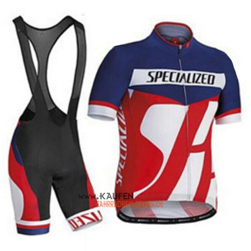 Specialized Kurzarmtrikot 2014 Und Kurze Trägerhose Blau Und Rot