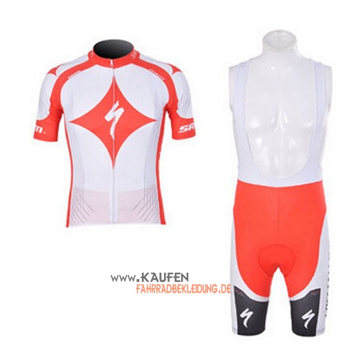 Specialized Kurzarmtrikot 2014 Und Kurze Trägerhose Weiß Und Ora