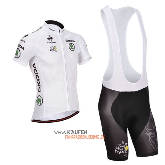 Tour De France Kurzarmtrikot 2014 Und Kurze Trägerhose Weiß