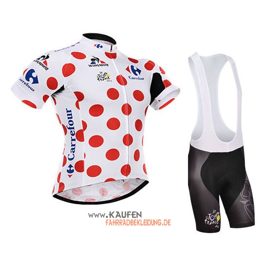 Tour De France Kurzarmtrikot 2015 Und Kurze Trägerhose Weiß Und