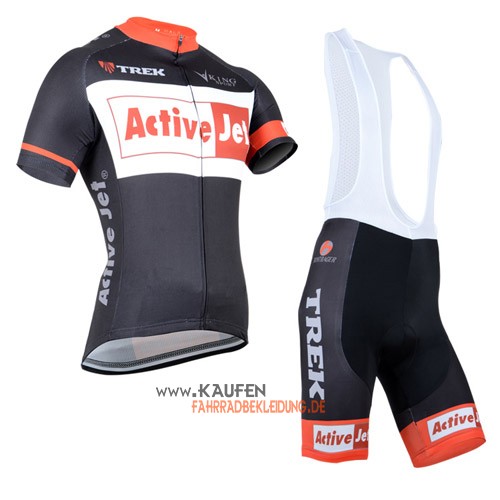 Trek Kurzarmtrikot 2013 Und Kurze Trägerhose Shwarz Und Orange