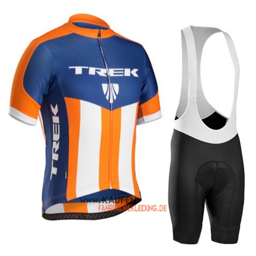 Trek Kurzarmtrikot 2016 Und Kurze Trägerhose Blau Und Orange