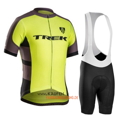 Trek Kurzarmtrikot 2016 Und Kurze Trägerhose Shwarz Und Gelb