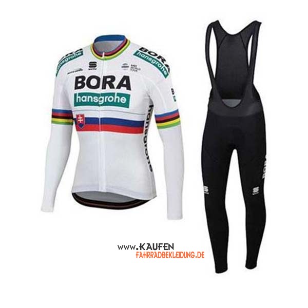 UCI Weltmeister Bora Langarmtrikot 2020 und Lange Tragerhose Wei