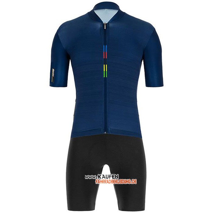 UCI Kurzarmtrikot 2020 und Kurze Tragerhose Tief Blau