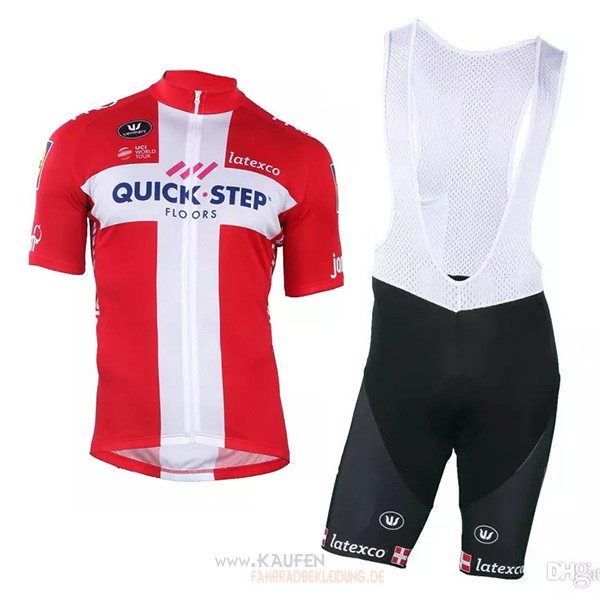 2018 2019 Maglia Quick Step Floors Campione Danimarca Kurzarmtrikot 2018 und Kurze Tragerhose