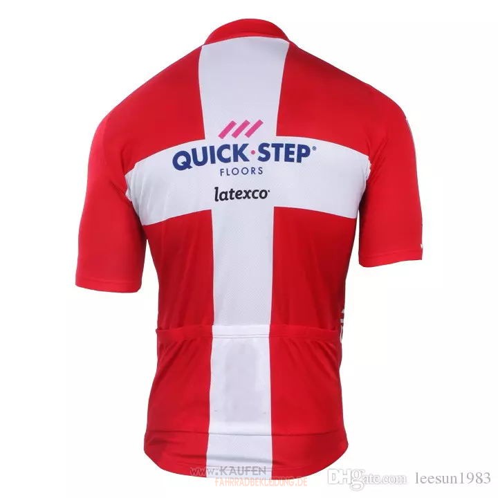 2018 2019 Maglia Quick Step Floors Campione Danimarca Kurzarmtrikot 2018 und Kurze Tragerhose