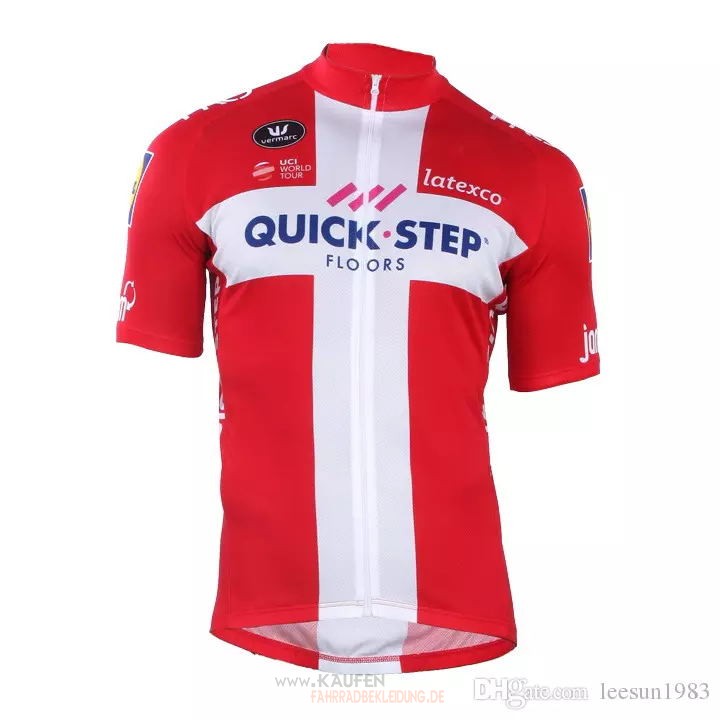 2018 2019 Maglia Quick Step Floors Campione Danimarca Kurzarmtrikot 2018 und Kurze Tragerhose