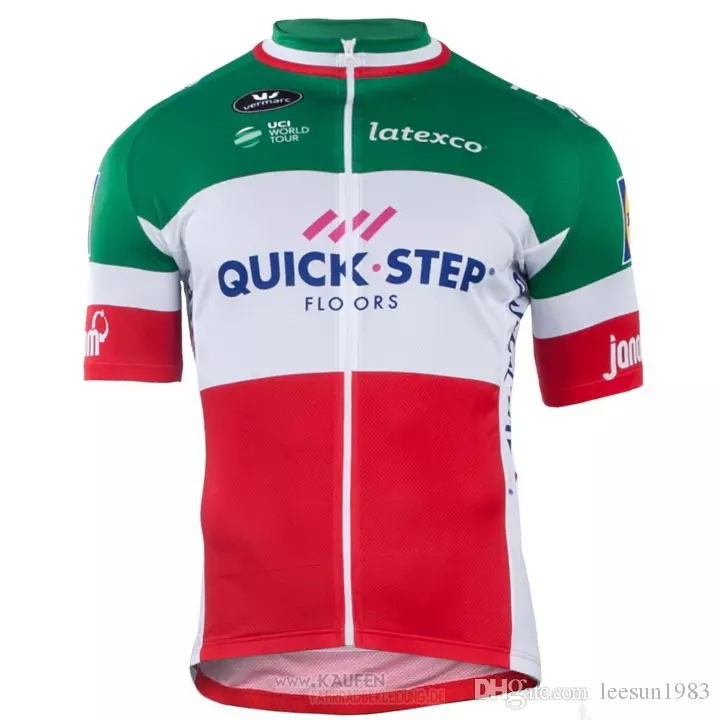 2018 2019 Maglia Quick Step Floors Campione Italien Kurzarmtrikot 2018 und Kurze Tragerhose