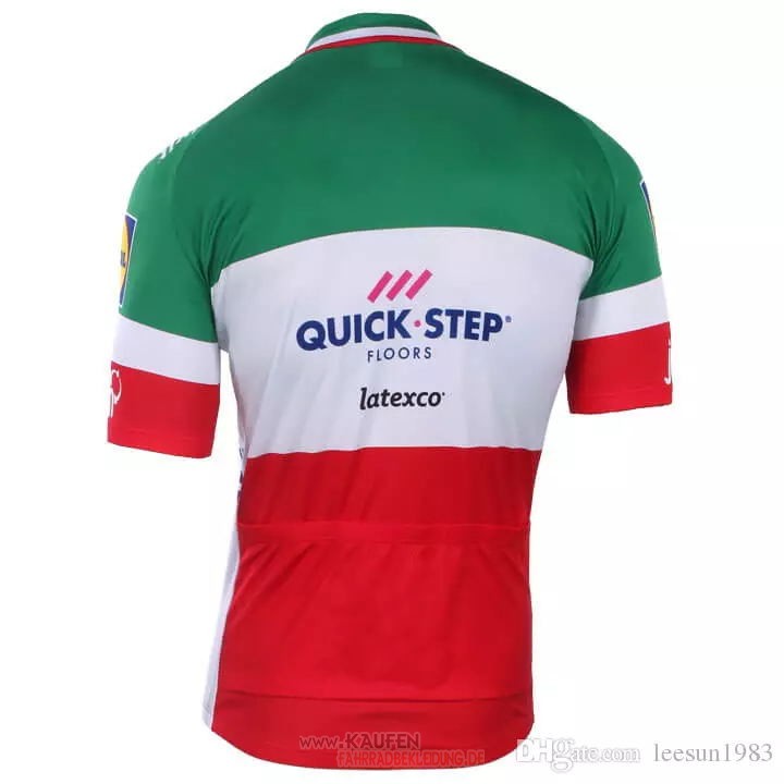 2018 2019 Maglia Quick Step Floors Campione Italien Kurzarmtrikot 2018 und Kurze Tragerhose