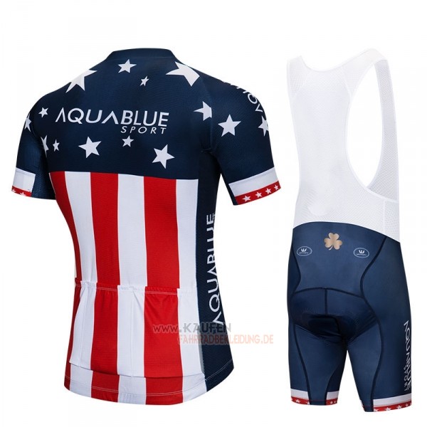 Aqua Blue Sport Campione USA Kurzarmtrikot 2018 und Kurze Tragerhose Blau