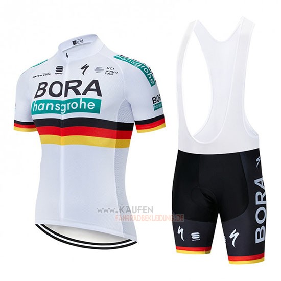 Bora Campione Belgien Kurzarmtrikot 2019 und Kurze Tragerhose Wei