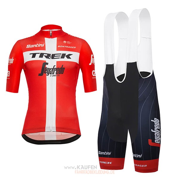 Trek Segafredo Campione Danimarca Kurzarmtrikot 2018 und Kurze Tragerhose