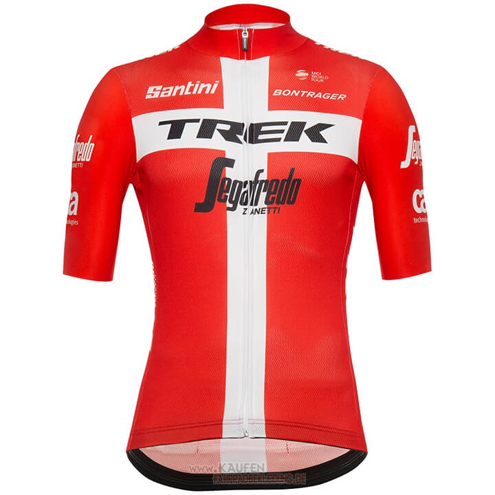 Trek Segafredo Campione Danimarca Kurzarmtrikot 2018 und Kurze Tragerhose