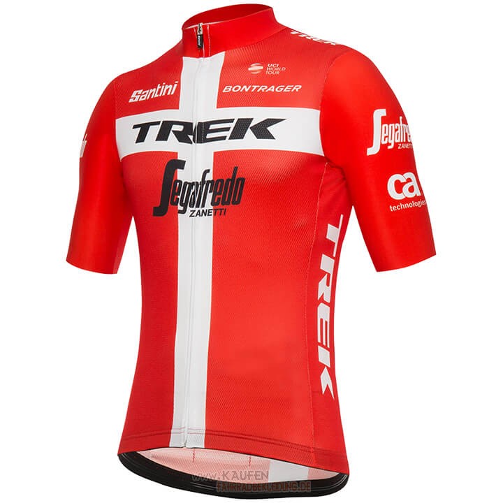 Trek Segafredo Campione Danimarca Kurzarmtrikot 2018 und Kurze Tragerhose