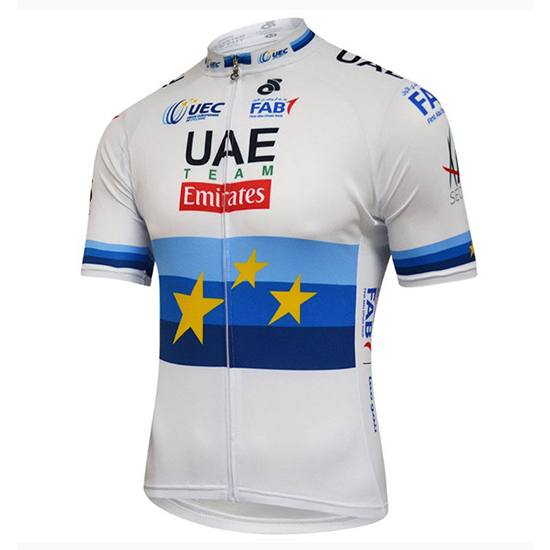 UCI World Champion Leader UAE Kurzarmtrikot 2018 und Kurze Tragerhose Lite Wei