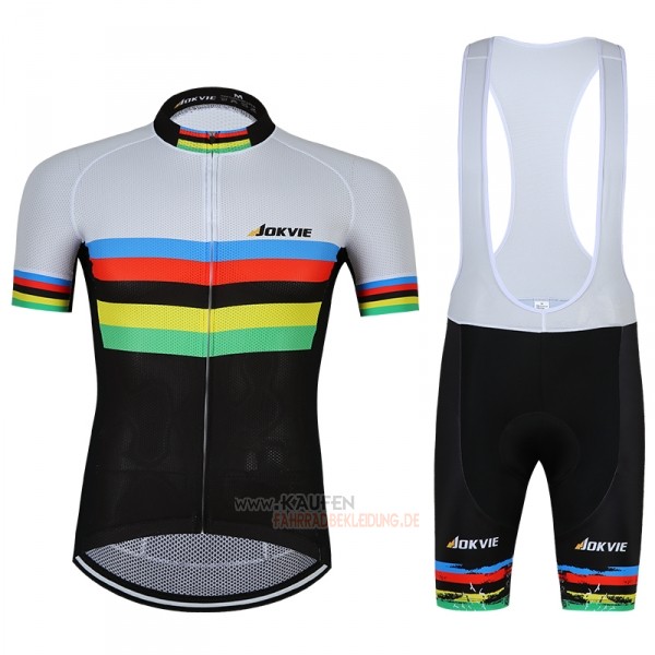 Uci Mondo Campione Jokvie Kurzarmtrikot 2018 und Kurze Tragerhose Grau