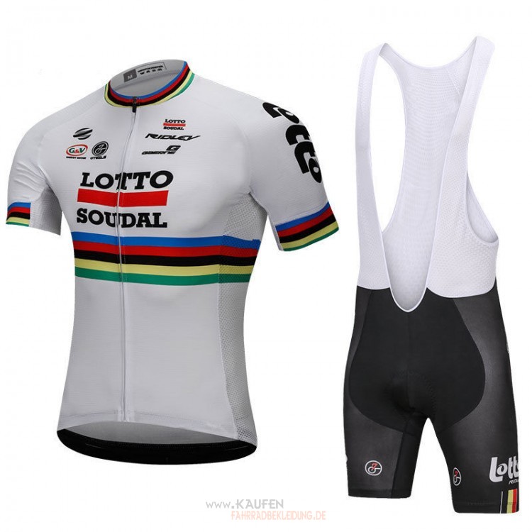 Uci Mondo Campione Lotto Soudal Kurzarmtrikot 2018 Und Kurze Tragerhose Wei