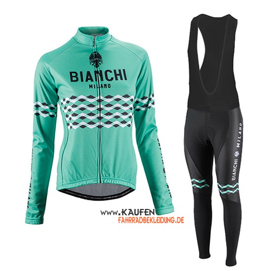 Frau Bianchi Langarmtrikot 2016 Und Lange Tragerhose Shwarz Und Grun