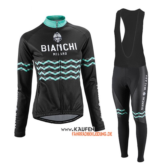 Frau Bianchi Langarmtrikot 2016 Und Lange Tragerhose Shwarz Und Grun