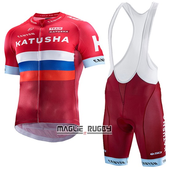 Katusha Kurzarmtrikot 2017 Und Kurze Tragerhose Rot Und Weib