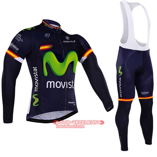 Movistar Team Langarmtrikot 2017 Und Lange Tragerhose Grun Und Blau