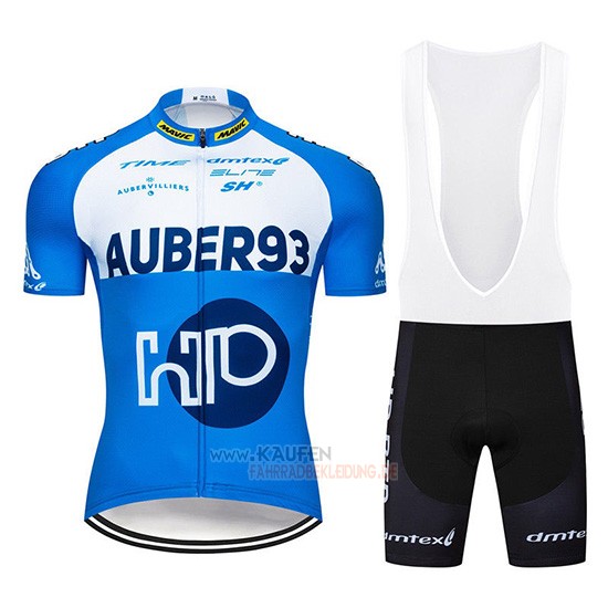 Aqber93 Kurzarmtrikot 2019 und Kurze Tragerhose Blau Wei