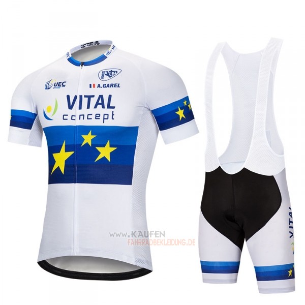 Vital Concept Kurzarmtrikot 2018 und Kurze Tragerhose Blau Wei