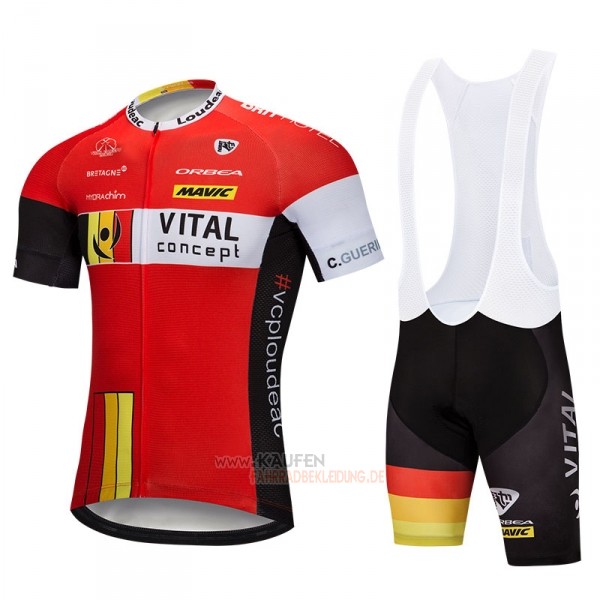 Vital Concept Kurzarmtrikot 2018 und Kurze Tragerhose Rot Wei