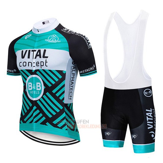 Vital Concept Kurzarmtrikot 2019 und Kurze Tragerhose Blau Wei Shwarz