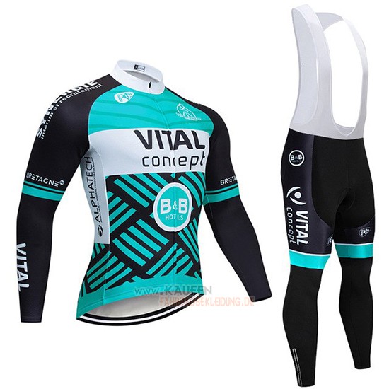 Vital Concept Langarmtrikot 2019 und Lange Tragerhose Blau Wei Shwarz