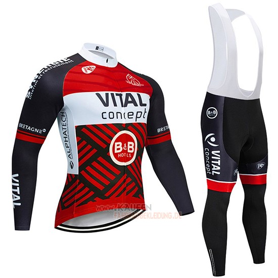 Vital Concept Langarmtrikot 2019 und Lange Tragerhose Rot Wei Shwarz