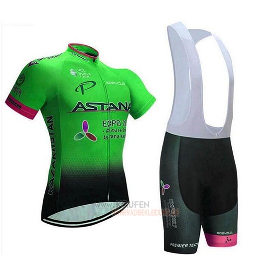 Astana Kurzarmtrikot 2018 und Kurze Tragerhose Grun