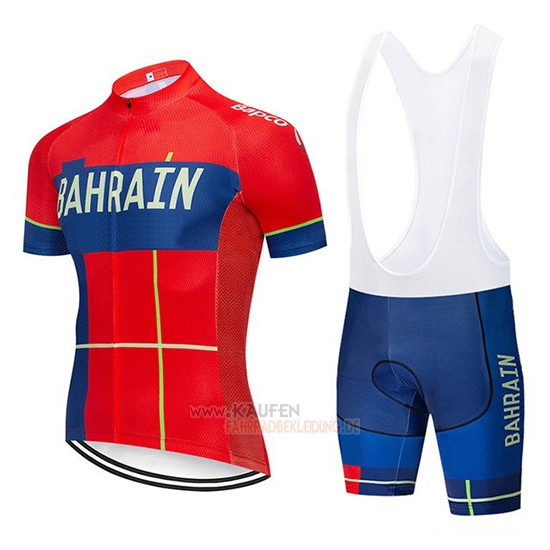 Bahrain Merida Kurzarmtrikot 2019 und Kurze Tragerhose Rot