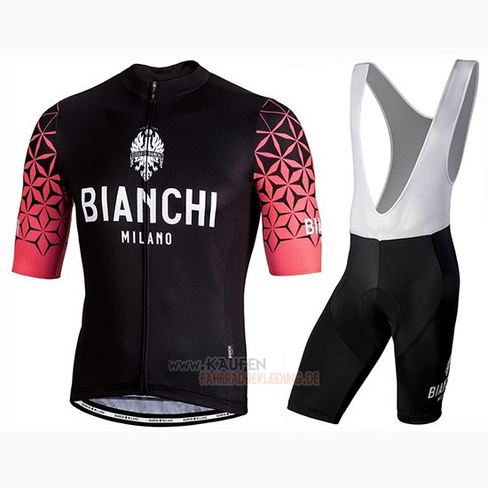 Bianchi Milano Conca Kurzarmtrikot 2019 und Kurze Tragerhose Shwarz Rot