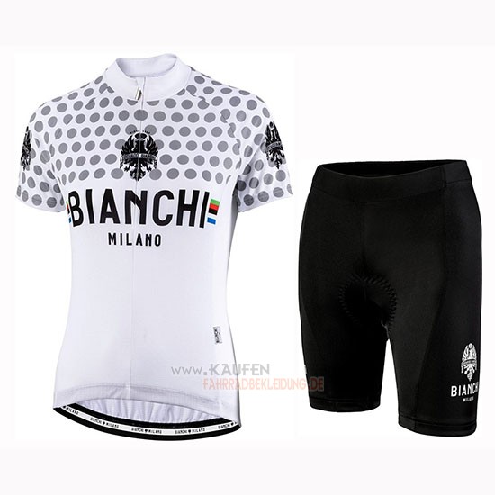 Frau Bianchi Dot Kurzarmtrikot 2019 und Kurze Tragerhose Wei