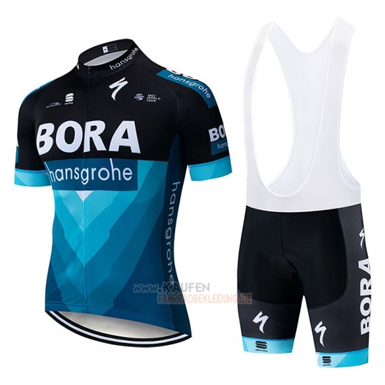 Bora Kurzarmtrikot 2019 und Kurze Tragerhose Shwarz Blau