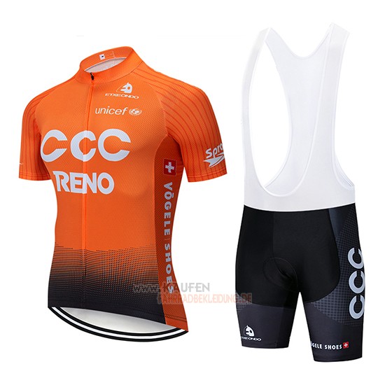 CCC Kurzarmtrikot 2019 und Kurze Tragerhose Orange