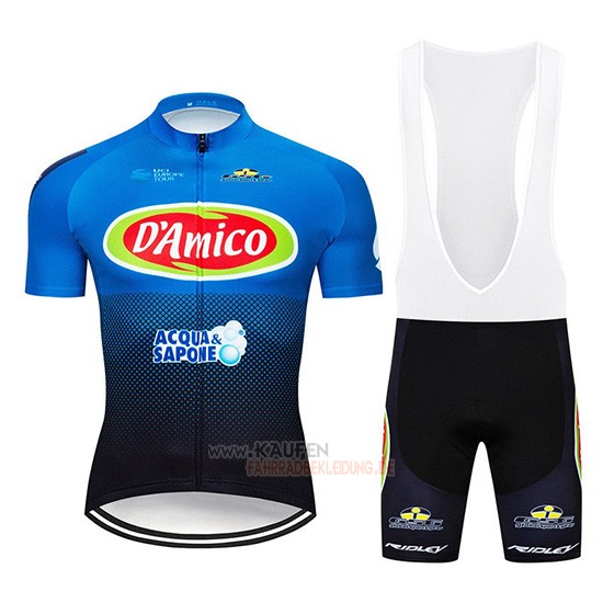 D'Amico Kurzarmtrikot 2019 und Kurze Tragerhose Blau Wei