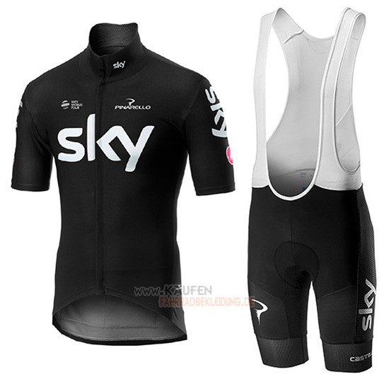 Sky Kurzarmtrikot 2019 und Kurze Tragerhose Shwarz