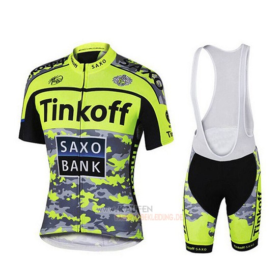 Tinkoff Kurzarmtrikot 2019 und Kurze Tragerhose Gelb Grun Shwarz